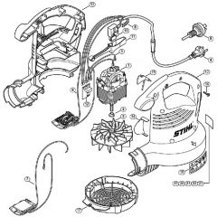 Genuine Stihl BGE81 / C - BGE 81: Electric motor, Fan housing