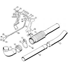 Genuine Stihl BR106 / G - Pleated hose, Control handle