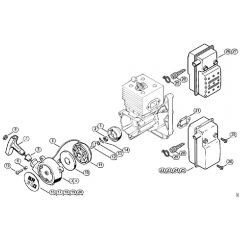 Genuine Stihl BR340 / B - Rewind starter, Muffler