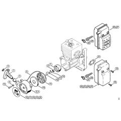 Genuine Stihl BR420 / B - Rewind starter, Muffler