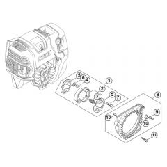 Genuine Stihl BT131 / F - Clutch, Fan housing