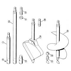 Genuine Stihl BT308 / G - Shank extensions, Planting hole drill, Planting auger