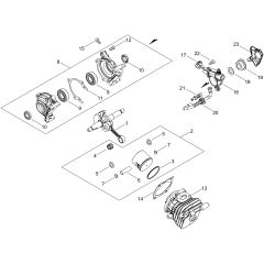 Cylinder, Piston, Crankshaft