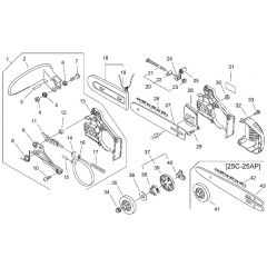 Clutch, Sprocket, Chain Brake (S/N 36001556)