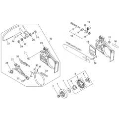 Clutch, Sprocket, Chain Brake Assembly