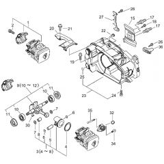 Cylinder, Crankcase, Piston