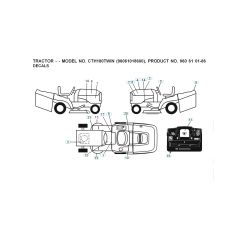 Husqvarna Cth180 Twin - Decals