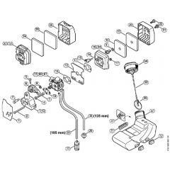 Genuine Stihl FC75 / D - Air filter, Fuel tank