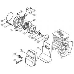 Genuine Stihl FC83 / C - Rewind starter, Muffler