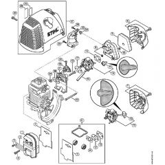 Genuine Stihl FC90 Z / D - Muffler, Air filter