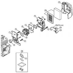 Genuine Stihl FT250 / F - Carburetor housing, Air filter