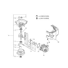 Cylinder, Piston, Crankshaft (S/N 36019100 and before)