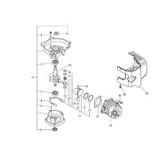 Cylinder, Piston, Crankshaft (S/N 36019101 and after)