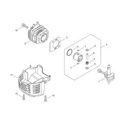 Cylinder, Piston, Crankshaft