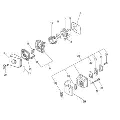 Air Cleaner, Muffler (S/N 36008411 and after)