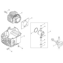 Cylinder, Piston, Crankshaft