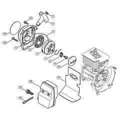 Genuine Stihl HL73 / C - Rewind starter, Muffler