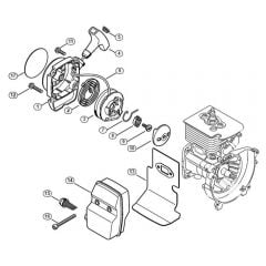 Genuine Stihl HL73 K / C - Rewind starter, Muffler