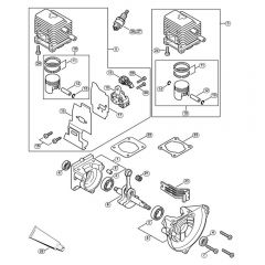 Genuine Stihl HL75 K / A - Crankcase, Cylinder