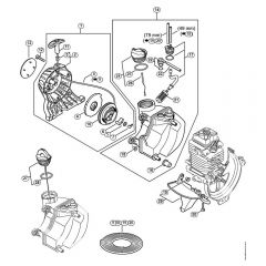 Genuine Stihl HL90 K / C - Rewind starter, Fuel tank