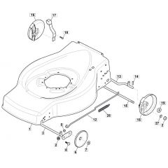 HP185 - 2015-2019 - 299164623/SF - Mountfield Rotary Mower Deck Diagram