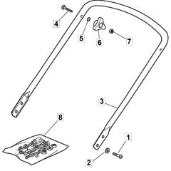 HP185 - 2015-2019 - 299164623/SF - Mountfield Rotary Mower Lower Handle Diagram