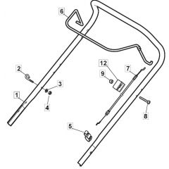 HP185 - 2015-2019 - 299164623/SF - Mountfield Rotary Mower Upper Handle Diagram