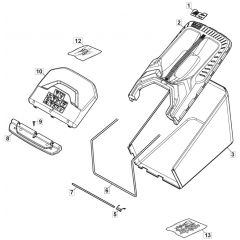 HP185 - 2019-2022 - 2L0481023/MC - Mountfield Rotary Mower Grass Bag Diagram