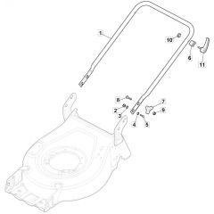 HP185 - 2019-2022 - 2L0481023/MC - Mountfield Rotary Mower Lower Handle Diagram