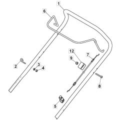 HP185 - 2019-2022 - 2L0481023/MC - Mountfield Rotary Mower Upper Handle Diagram