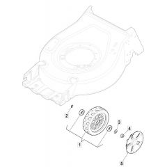 HP185 - 2019-2022 - 2L0481023/MC - Mountfield Rotary Mower Wheels Diagram