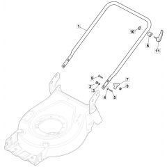 HP185 - 2022 - 2L0481043/MC - Mountfield Rotary Mower Lower Handle Diagram