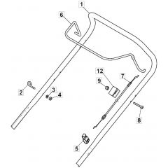 HP185 - 2022 - 2L0481043/MC - Mountfield Rotary Mower Upper Handle Diagram