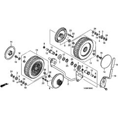 Honda HRB425C - SXE/A - MZCF 8500001-9999999 Rear Wheel Diagram