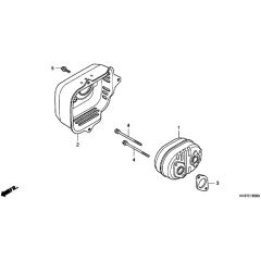 Honda HRG465C1 - SDEE - MADF 1000001-1099999 Muffler Diagram