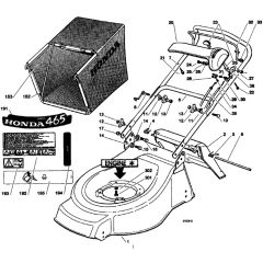 Honda HRG465PDI (1997) - PDI - MADF 8700001-8799999 Cutter Housing/Grass Bag Diagram