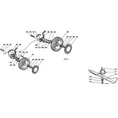 Honda HRG465PDI (1997) - PDI - MADF 8700001-8799999 Wheel/Transmission/Blade Diagram