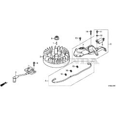 Honda HRG466C1 - PKEH -  Flywheel, Ignition Coil Diagram