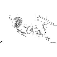 Honda HRG536C1 - SDEA/A - MZCG 6600001-6699999 Rear Wheel Diagram