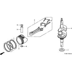 Honda HRG536C6 - SDEA - MZCG 7660001- Crankshaft/Piston Diagram