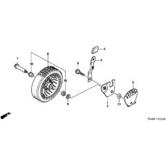 Honda HRG536C6 - SDEA - MZCG 7660001- Front Wheel Diagram