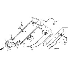 Honda HRG536C6 - SDEA - MZCG 7660001- Handle Pipe Diagram