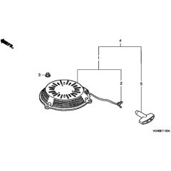 Honda HRG536C6 - SDEA - MZCG 7660001- Recoil Starter Diagram