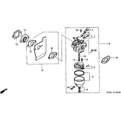 Honda HRG536C - PDE - MZCG 6000001-6299999 Carburettor Diagram