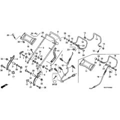 Honda HRX426C - PDE - MATF 1000001- Handle Pipe Diagram