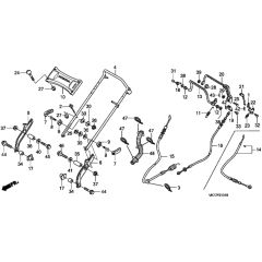 Honda HRX426C - PDE - MATF 1000001- Handle Pipe (2) Diagram