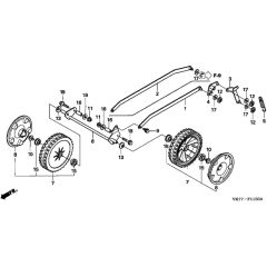 Honda HRX426C - QXE - MATF 1030001- Front Wheel Diagram