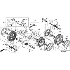 Honda HRX426C - SXE - MATF 1030001- Rear Wheel Diagram