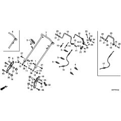 Honda HRX476C1 - VKEE - MASF 1130001- Handle Pipe Diagram