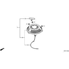 Honda HRX476C1 - VKEE - MASF 1130001- Recoil Starter Diagram